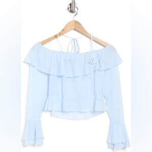 19cooper mesh off the shoulder blouse